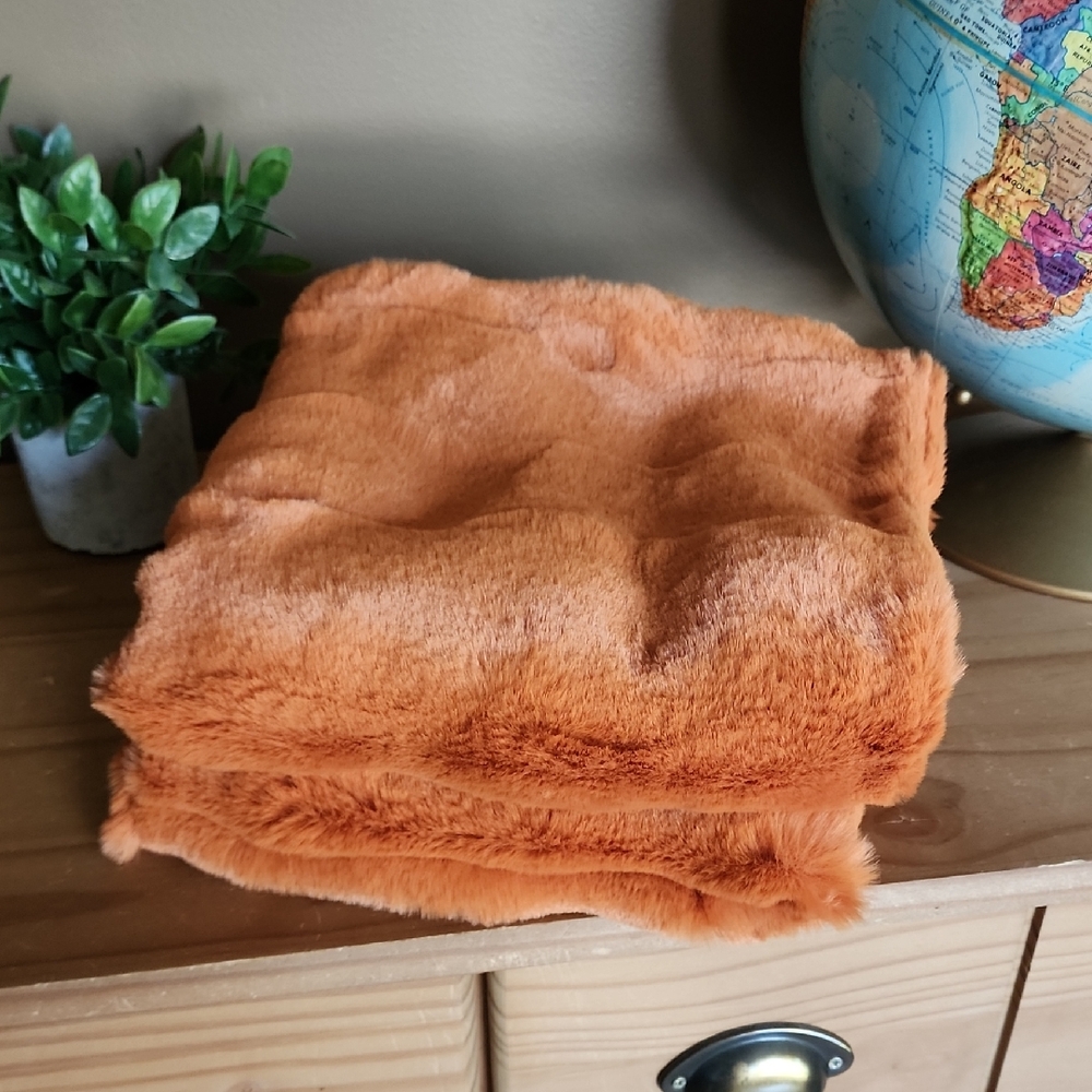 Soft Orange Faux Fur Throw Pillow Covers